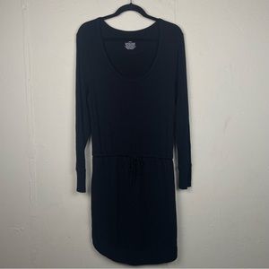 Soma Long Sleeve Drawstring Dress Black Medium